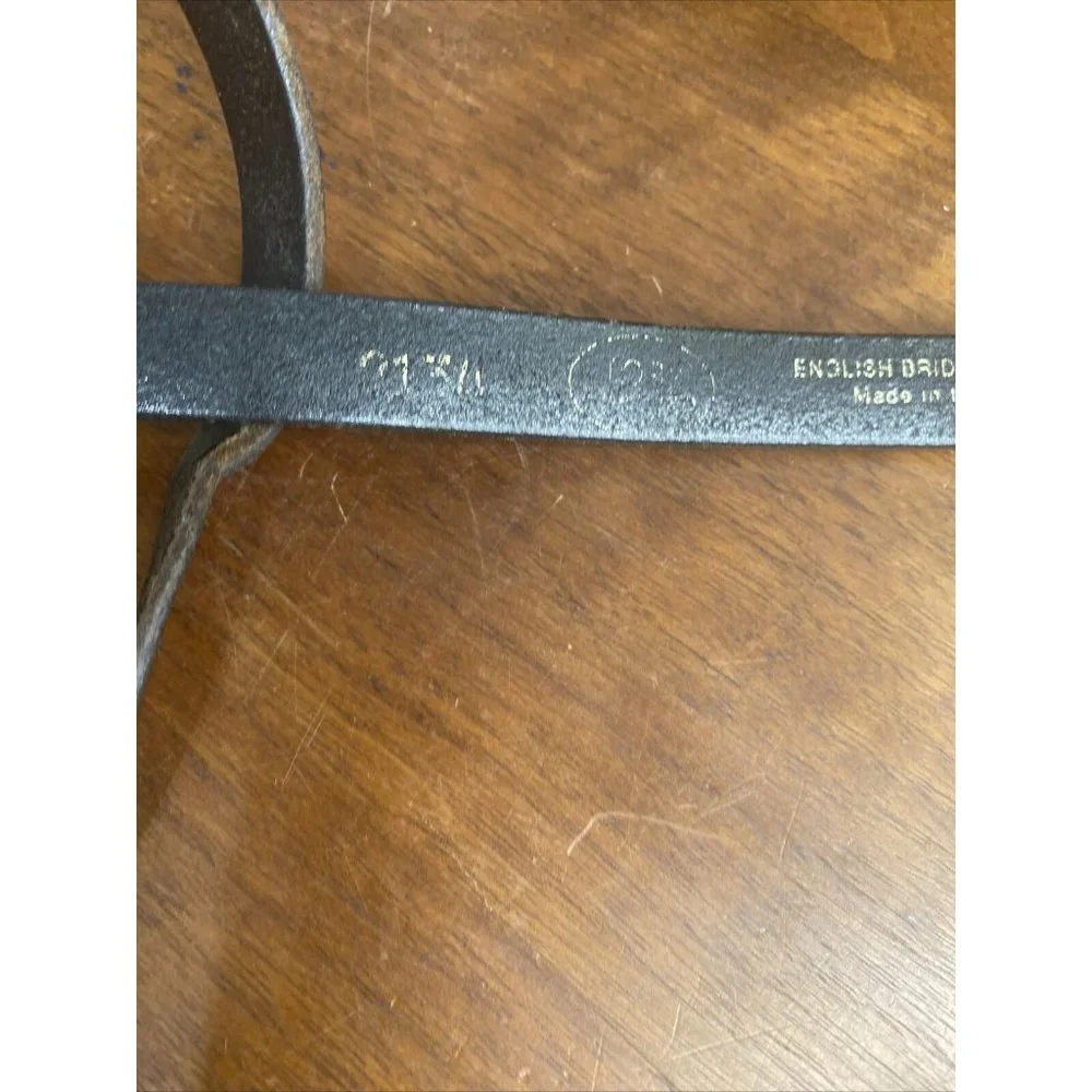 Tory English Bridle Leather Belt Black Women’s Sz 28 Style 2134 Stitched 3/4